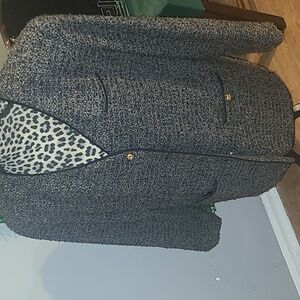 Vintage textured blazer plus size